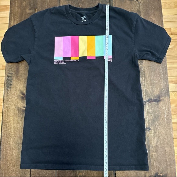 VANS Shirt Men SMALL Black Original Checkerboard Short Sleeve Tee Crew Neck - Picture 2 of 10